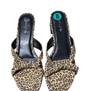 Unisa 8 animal print 1”block heel slide sandal mule nwt